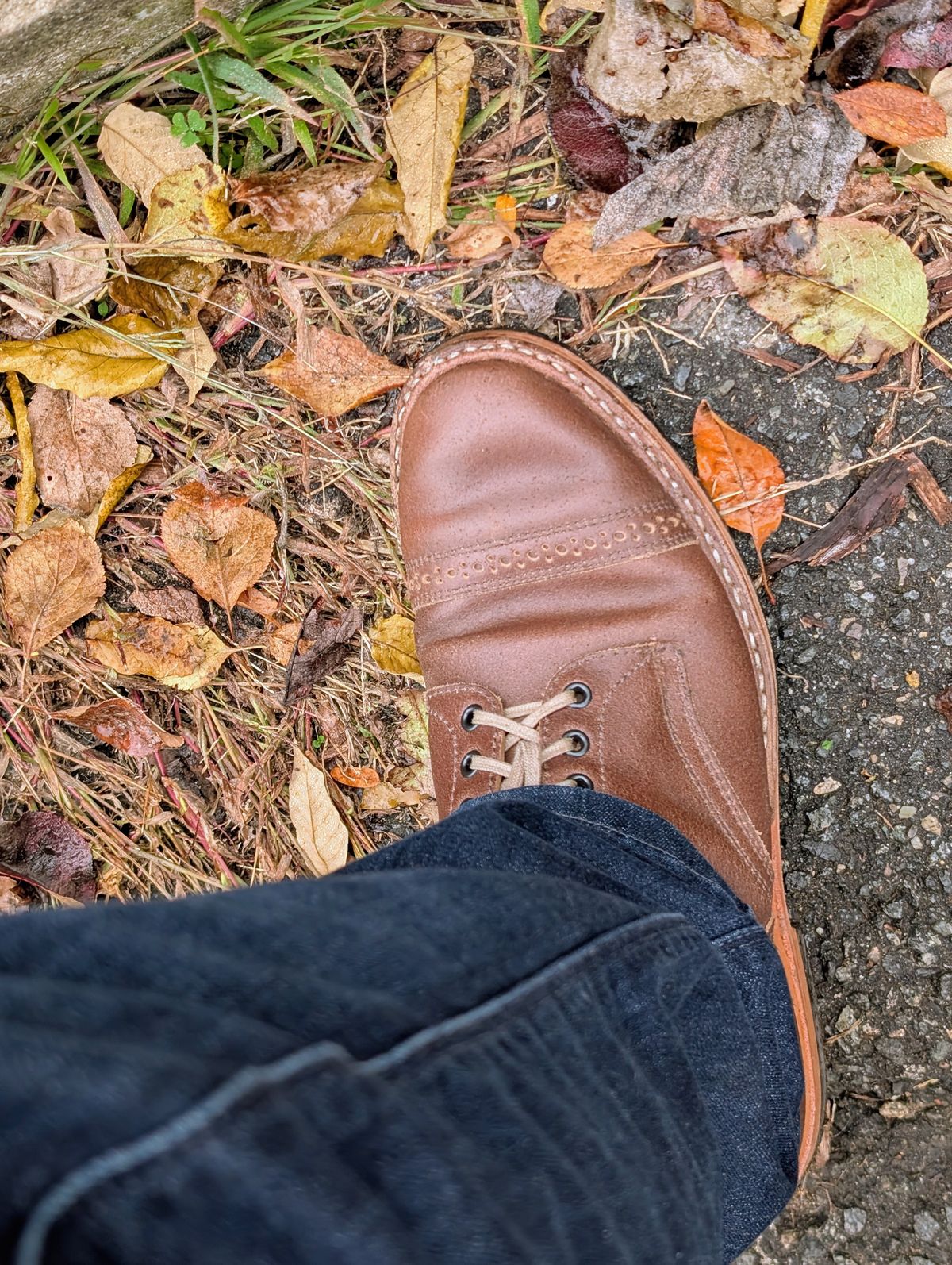 Photo by patina_colada on October 29, 2025 of the White's MP-Sherman Toe Cap in Horween Natural Waxed Flesh.