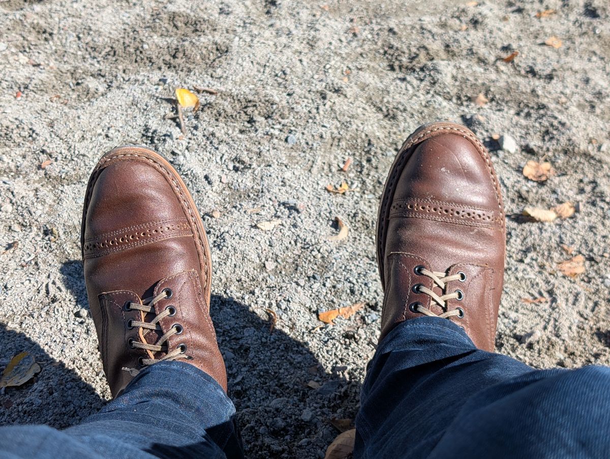 Photo by patina_colada on November 2, 2025 of the White's MP-Sherman Toe Cap in Horween Natural Waxed Flesh.