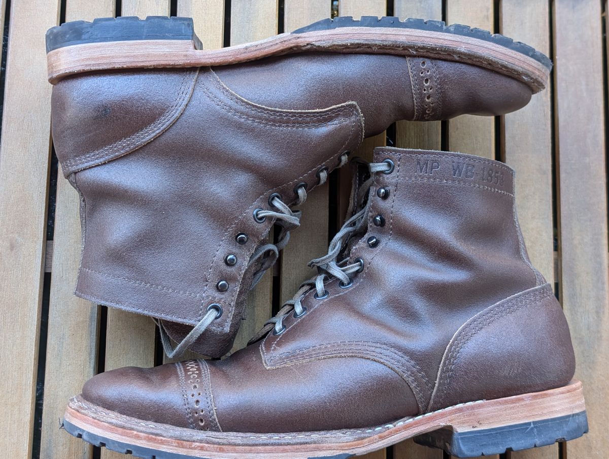 Photo by patina_colada on November 4, 2025 of the White's MP-Sherman Toe Cap in Horween Natural Waxed Flesh.