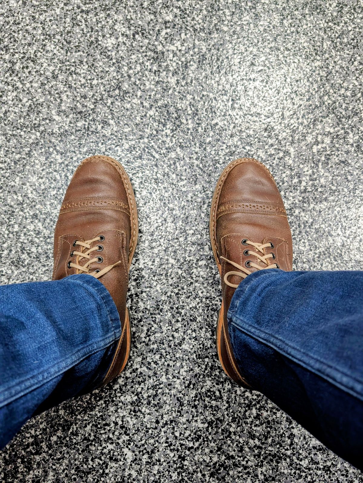 Photo by patina_colada on November 29, 2025 of the White's MP-Sherman Toe Cap in Horween Natural Waxed Flesh.