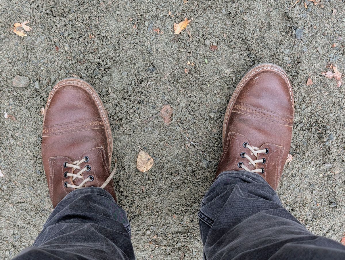 Photo by patina_colada on November 30, 2025 of the White's MP-Sherman Toe Cap in Horween Natural Waxed Flesh.