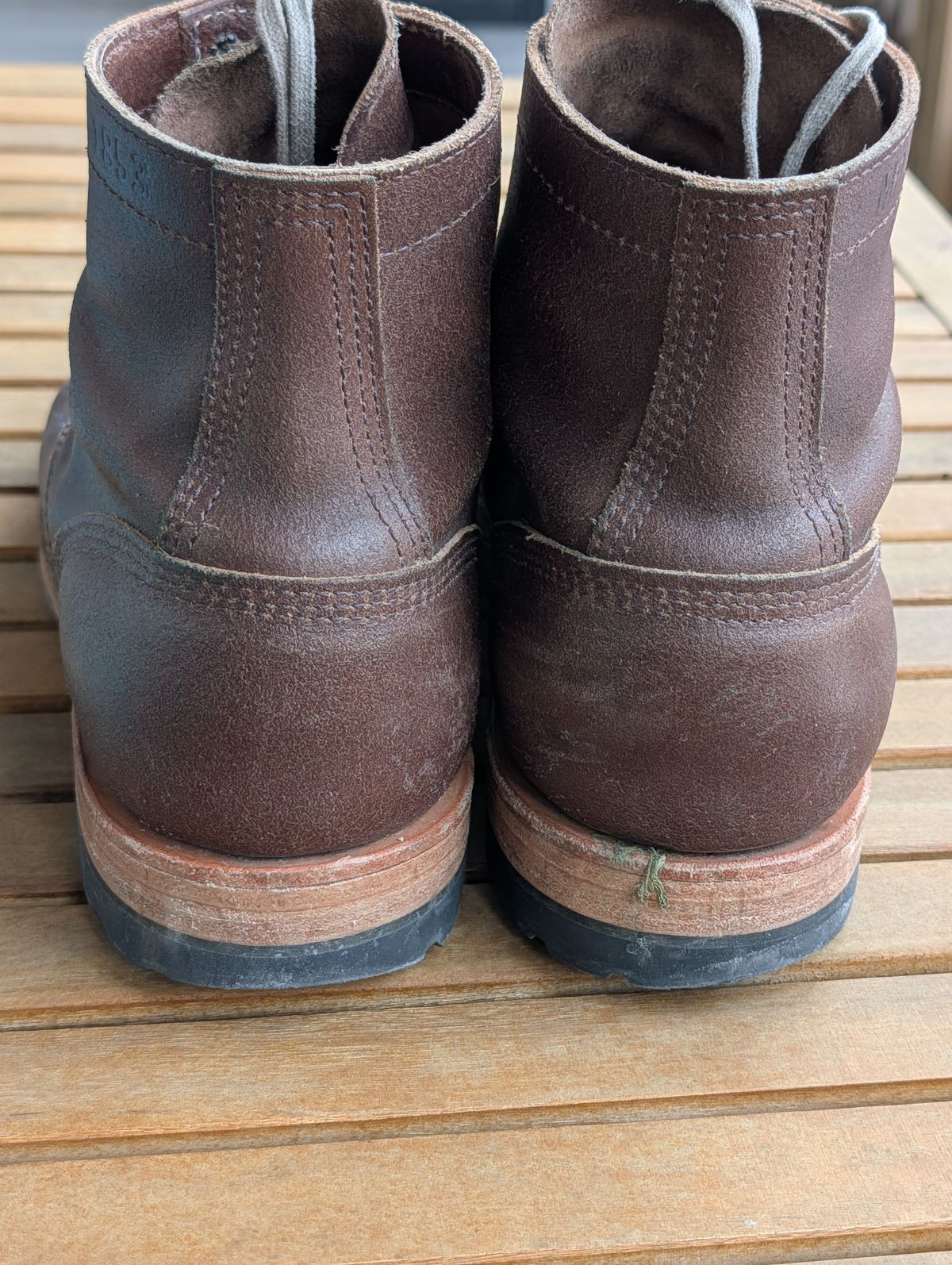 Photo by patina_colada on January 5, 2026 of the White's MP-Sherman Toe Cap in Horween Natural Waxed Flesh.