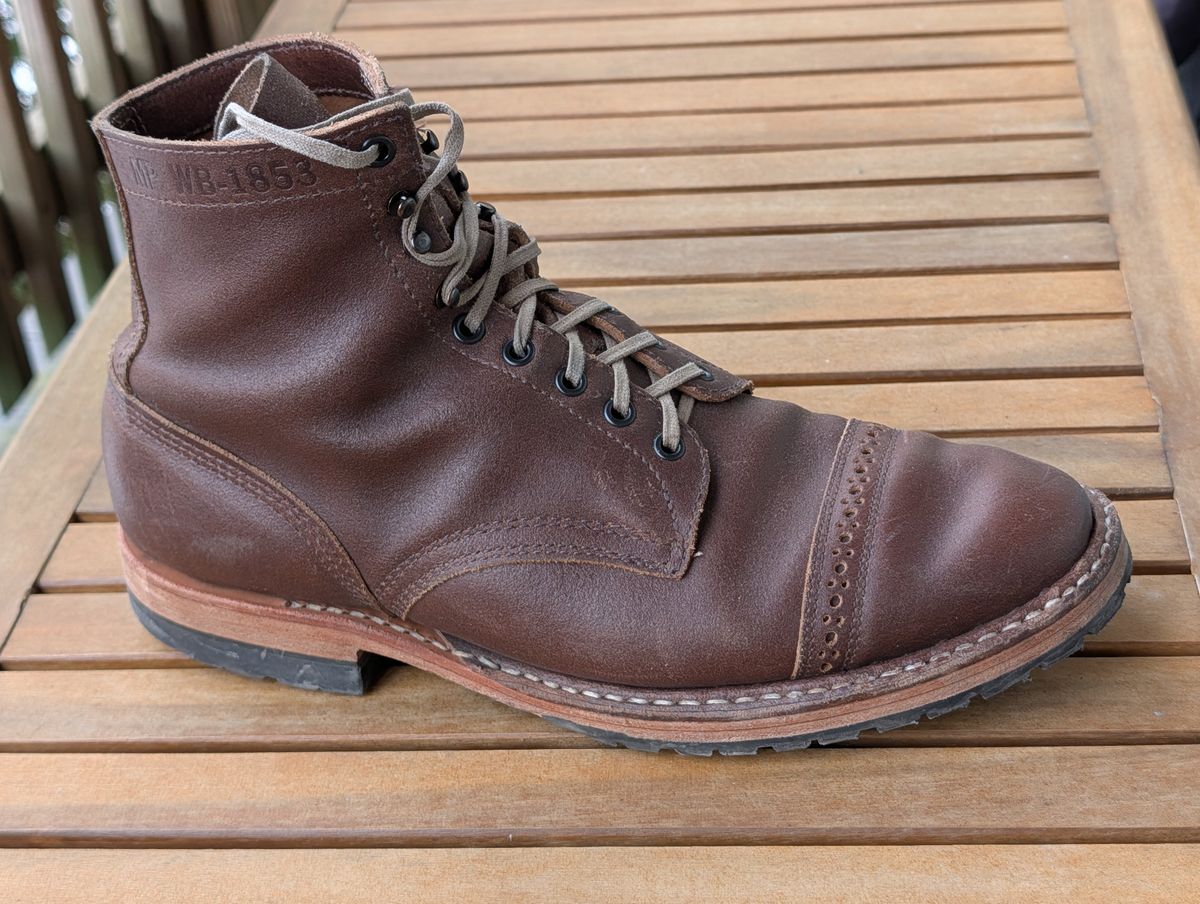 Photo by patina_colada on January 5, 2026 of the White's MP-Sherman Toe Cap in Horween Natural Waxed Flesh.