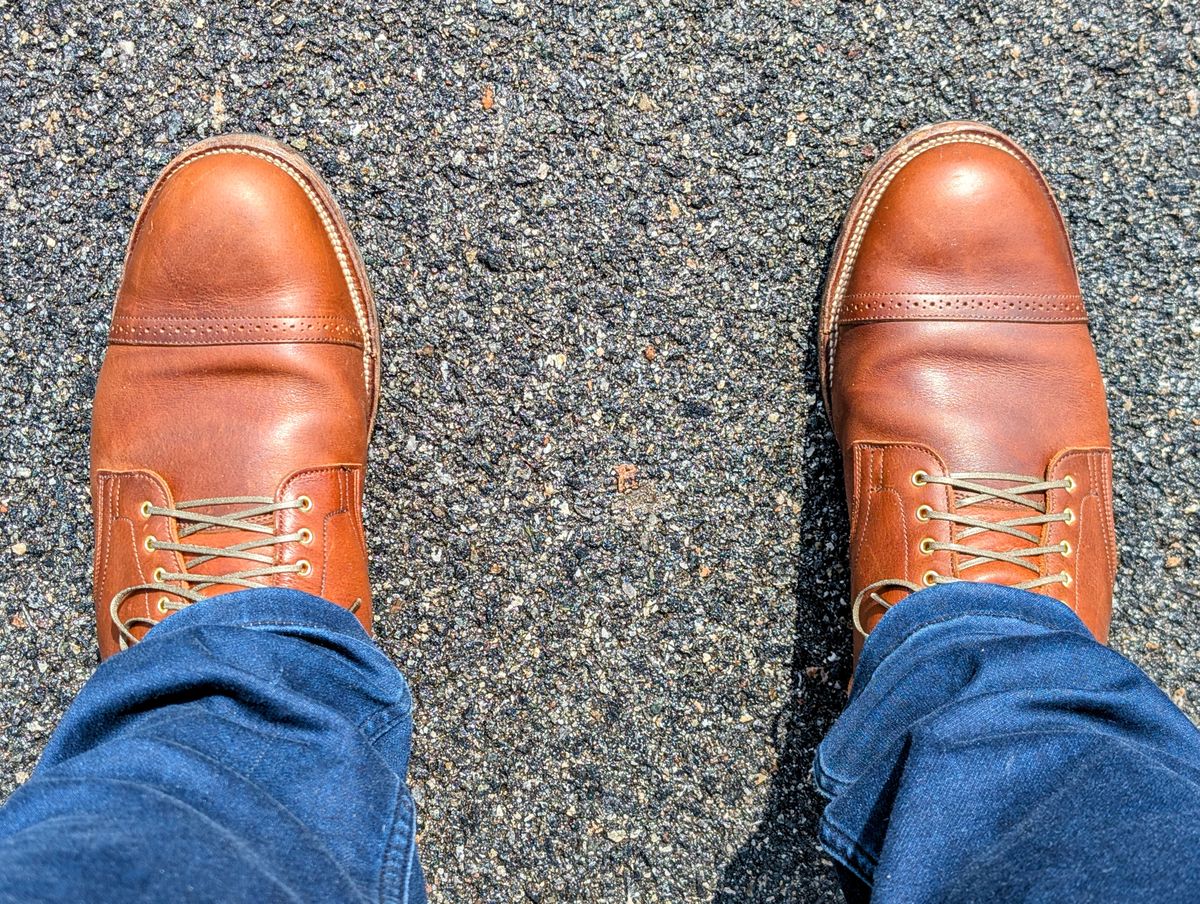 Photo by patina_colada on April 15, 2025 of the Viberg Service Boot BCT in C.F. Stead Whisky Regency Calf.