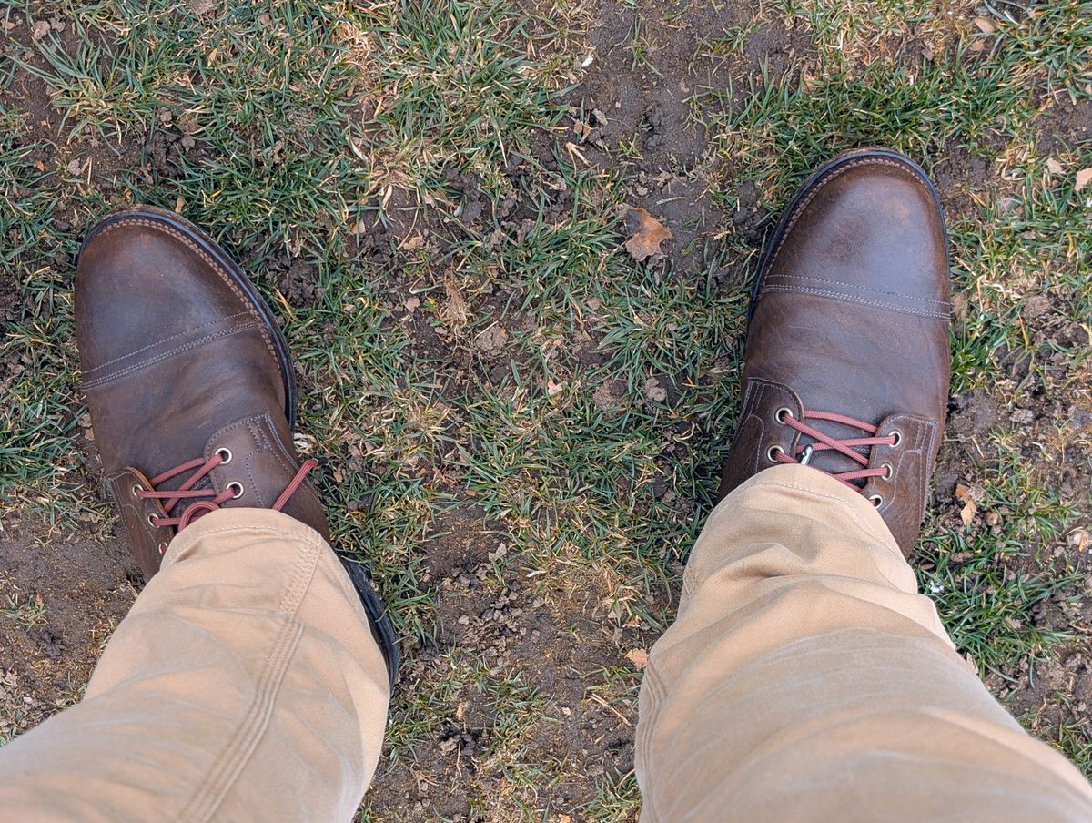 Photo by patina_colada on March 30, 2025 of the Viberg Service Boot PCT in Viberg / Maryam Marrone Washed Horsehide.