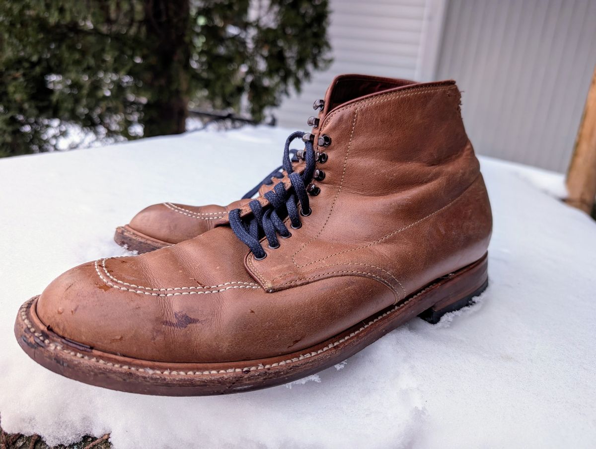 Photo by patina_colada on February 10, 2025 of the Alden Indy Boot in Horween Natural Chromexcel.
