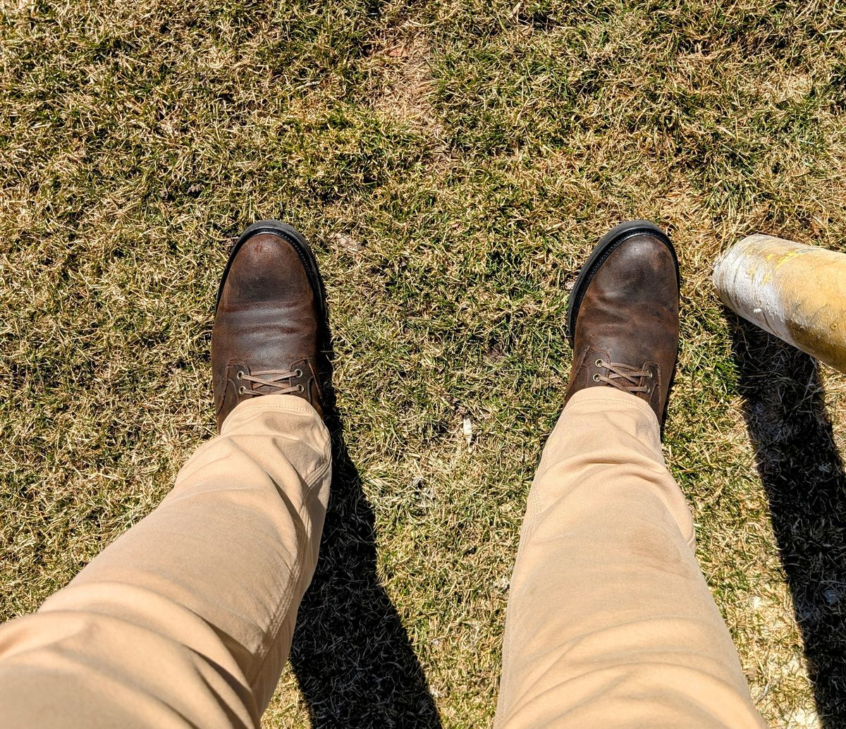 Photo by patina_colada on March 15, 2025 of the Viberg Scout Boot in C.F. Stead Snuff Waxy Commander Suede.