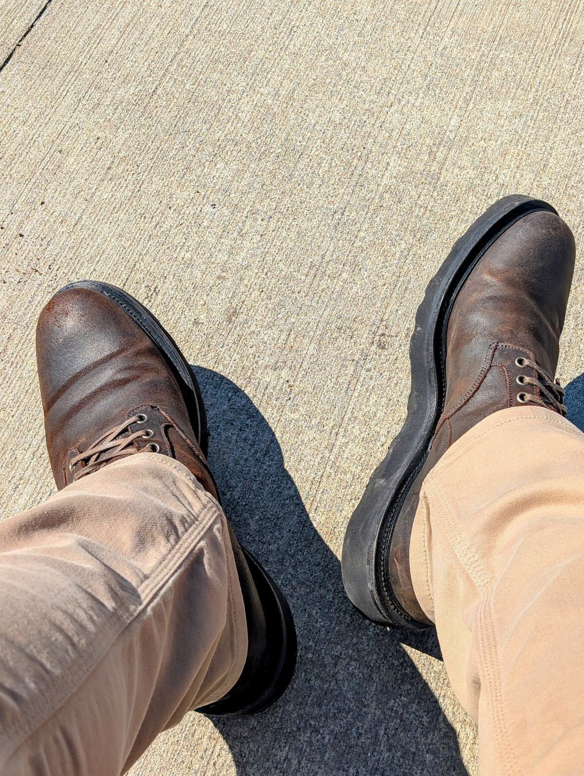 Photo by patina_colada on March 15, 2025 of the Viberg Scout Boot in C.F. Stead Snuff Waxy Commander Suede.
