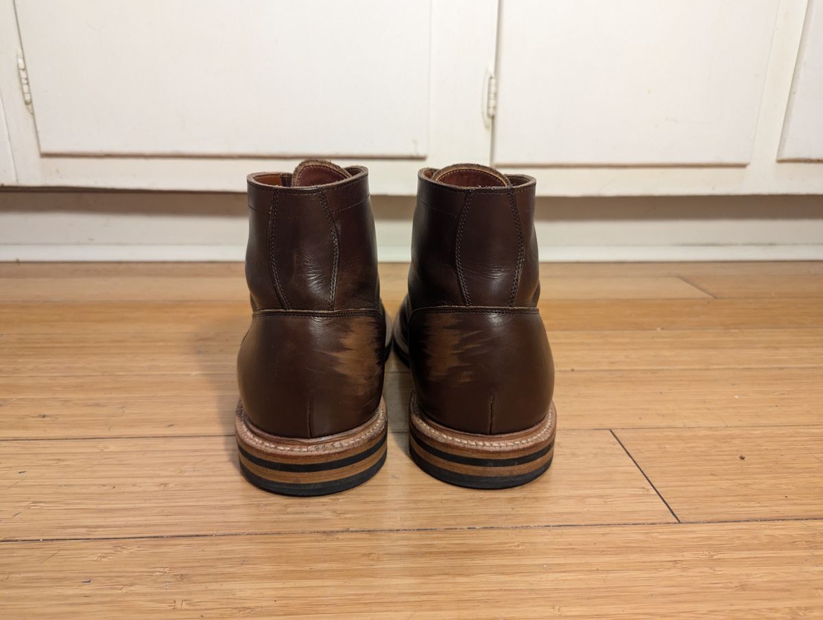 Photo by spkissane on November 5, 2024 of the Grant Stone Diesel Boot in Horween Crimson Chromexcel.