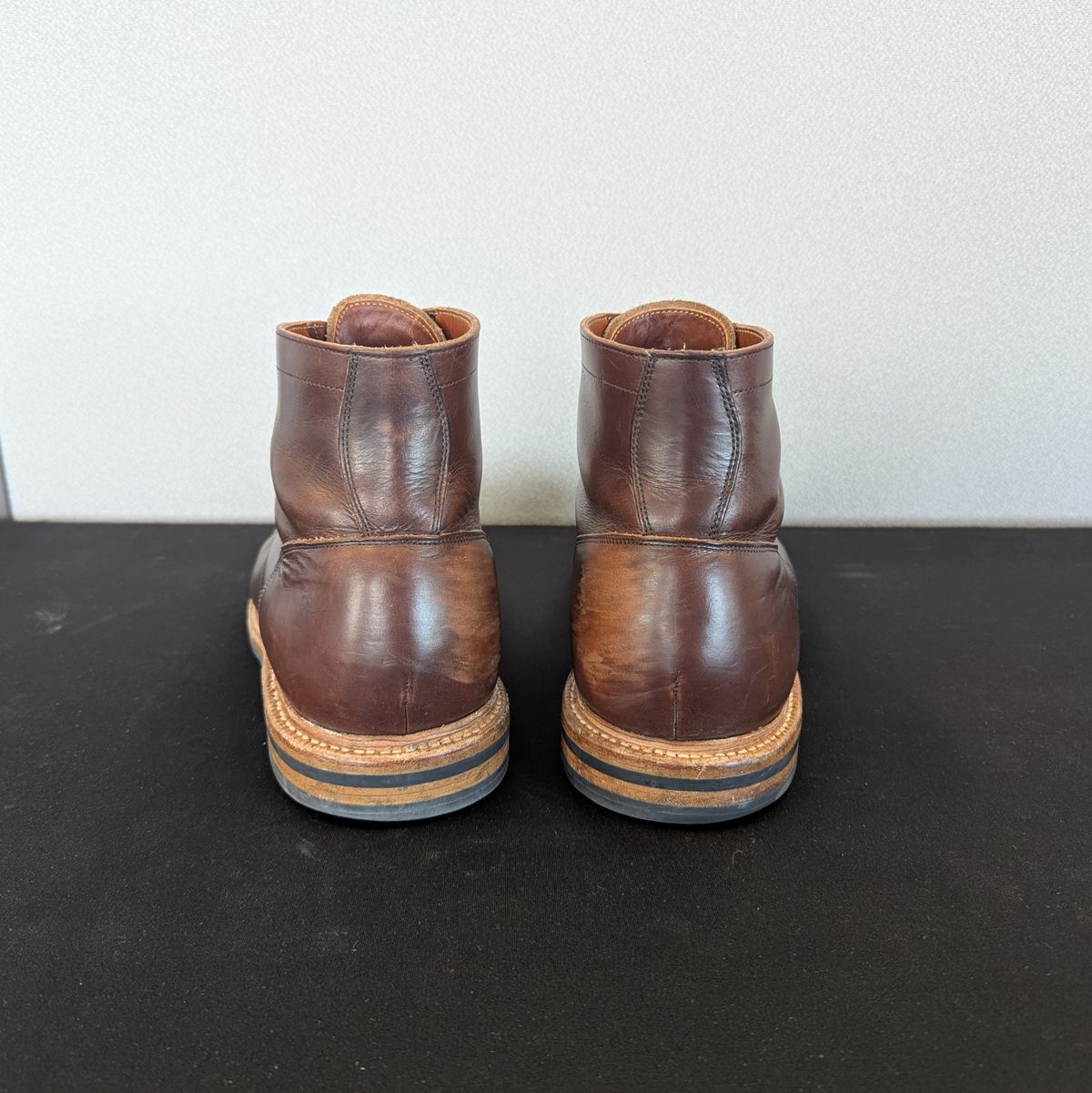 Photo by spkissane on January 4, 2025 of the Grant Stone Diesel Boot in Horween Crimson Chromexcel.