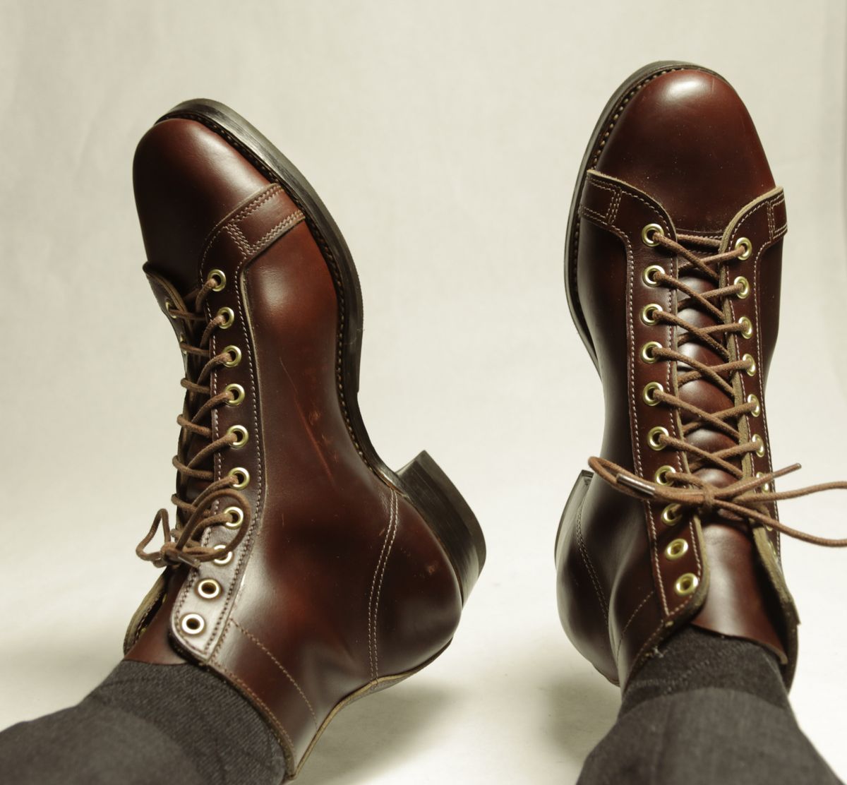Photo by milokolb on January 26, 2025 of the Milo Kolb Monkey Boot in Horween Brown Chromexcel.