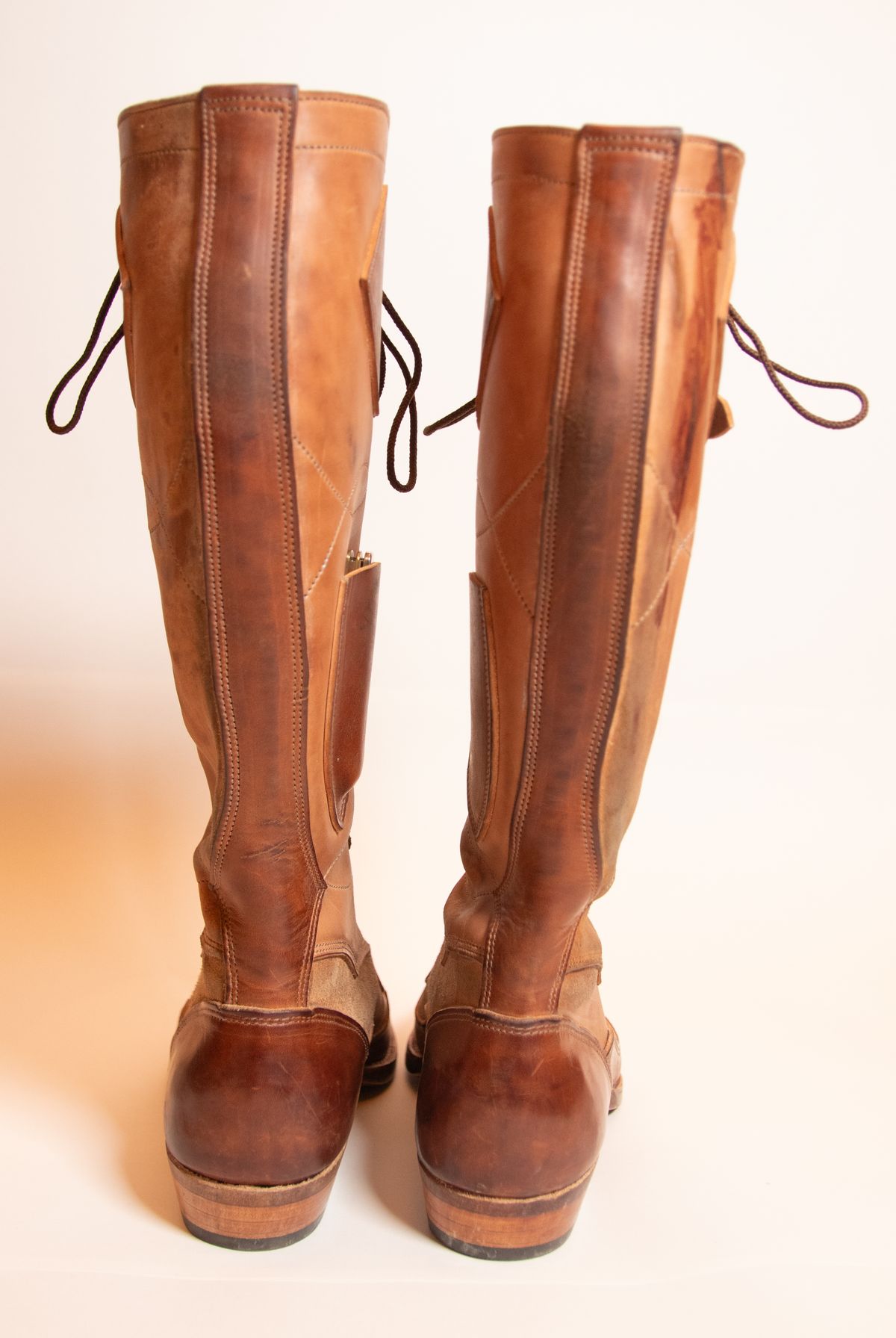 Photo by milokolb on October 1, 2025 of the Milo Kolb Tall Derby Boots in Guidi Flower Culatta Whiskey.