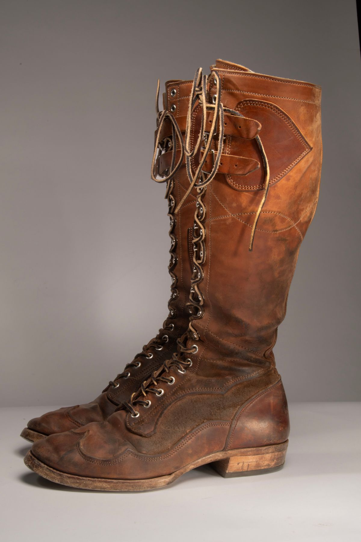 Photo by milokolb on November 1, 2025 of the Milo Kolb Tall Derby Boots in Guidi Flower Culatta Whiskey.