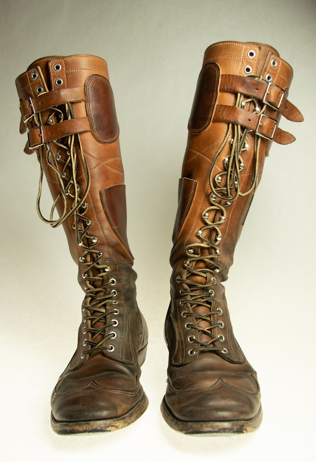 Photo by milokolb on December 3, 2025 of the Milo Kolb Tall Derby Boots in Guidi Flower Culatta Whiskey.