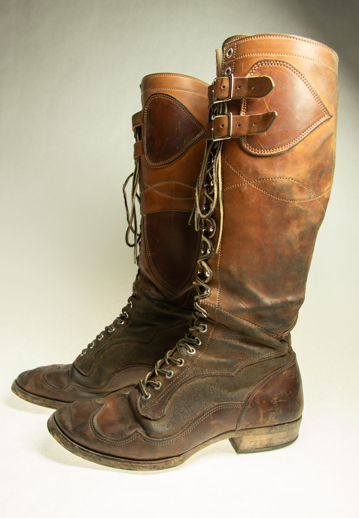 Photo by milokolb on December 3, 2025 of the Milo Kolb Tall Derby Boots in Guidi Flower Culatta Whiskey.