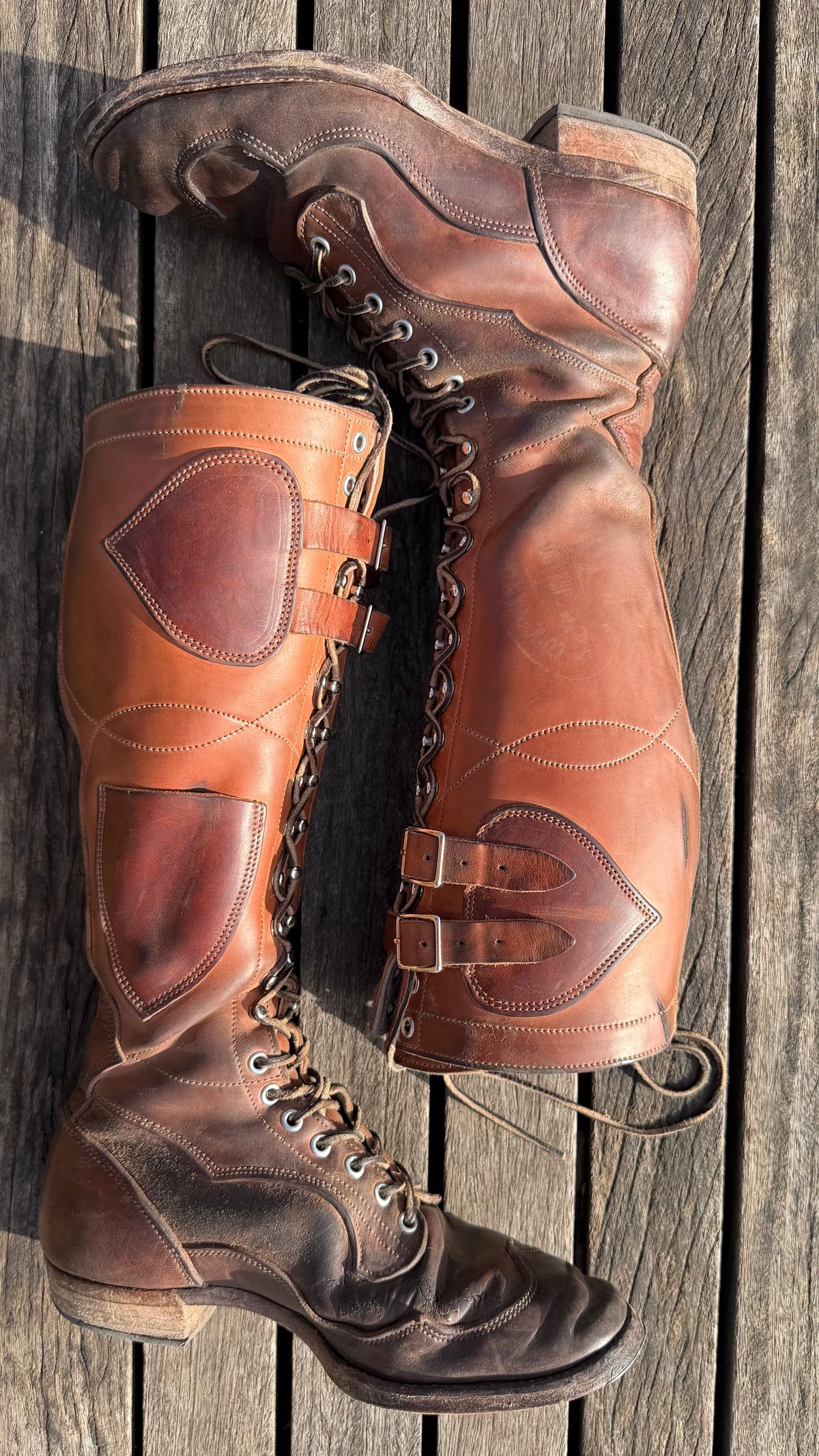 Photo by milokolb on February 4, 2026 of the Milo Kolb Tall Derby Boots in Guidi Flower Culatta Whiskey.