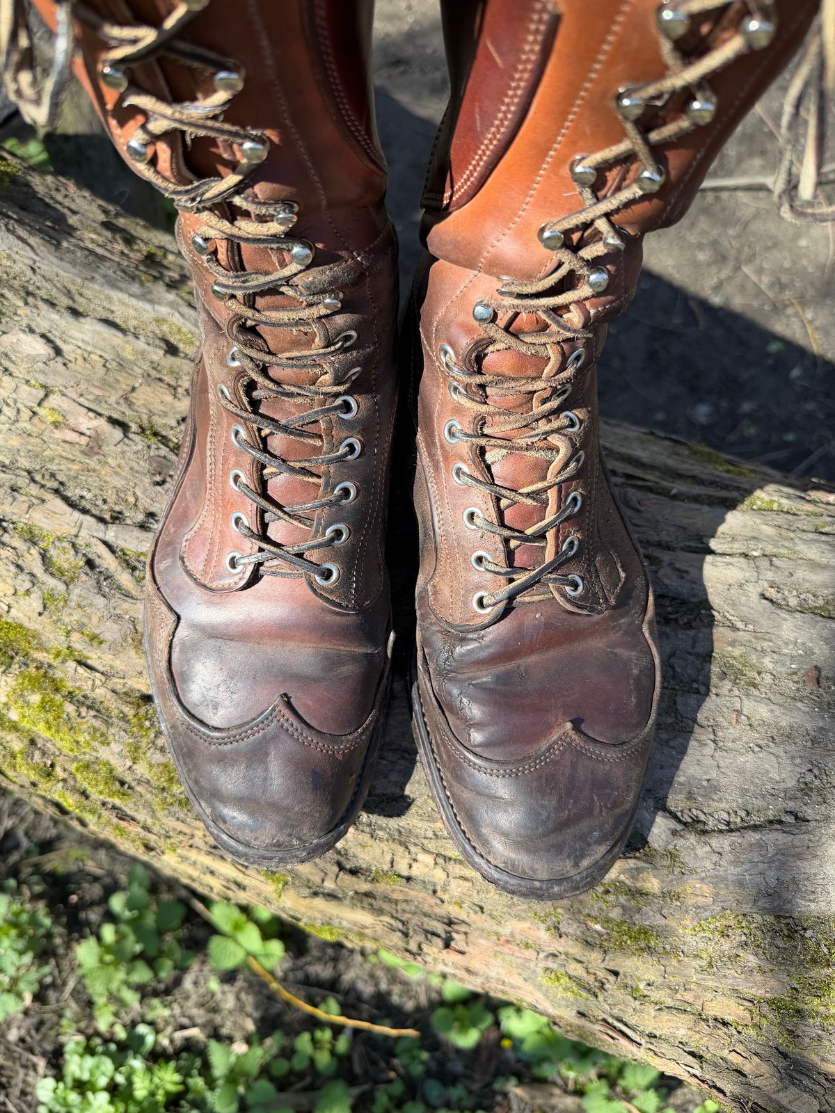 Photo by milokolb on March 18, 2026 of the Milo Kolb Tall Derby Boots in Guidi Flower Culatta Whiskey.