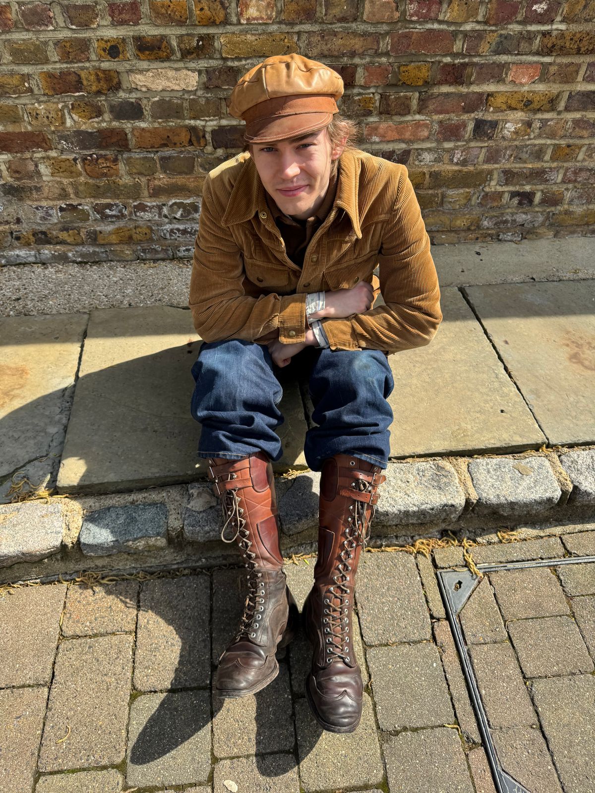 Photo by milokolb on April 2, 2026 of the Milo Kolb Tall Derby Boots in Guidi Flower Culatta Whiskey.