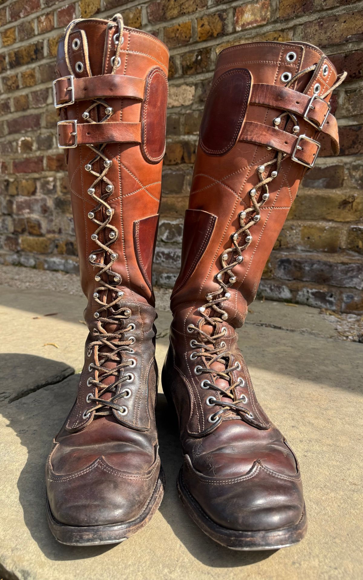 Photo by milokolb on April 2, 2026 of the Milo Kolb Tall Derby Boots in Guidi Flower Culatta Whiskey.