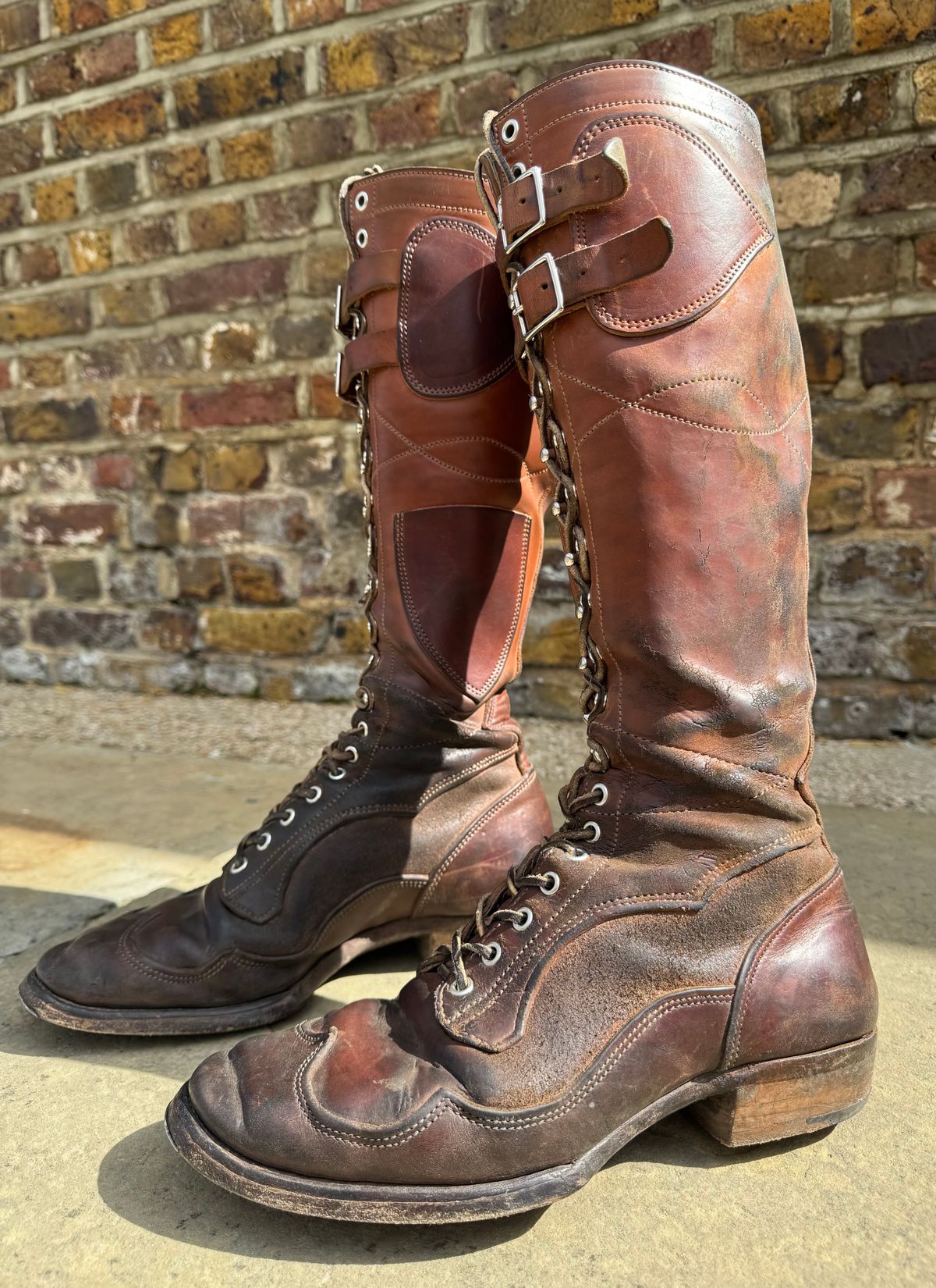 Photo by milokolb on April 2, 2026 of the Milo Kolb Tall Derby Boots in Guidi Flower Culatta Whiskey.