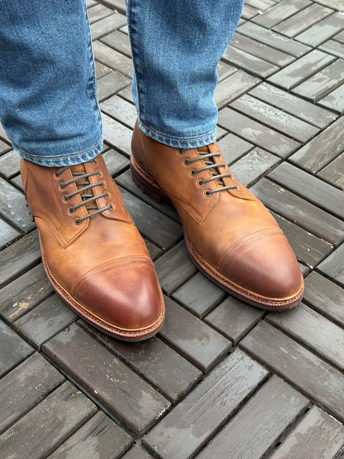 Photo by switchtrue on October 1, 2025 of the Meermin Jumper Boot in Tobacco Waxy Shell Cordovan.
