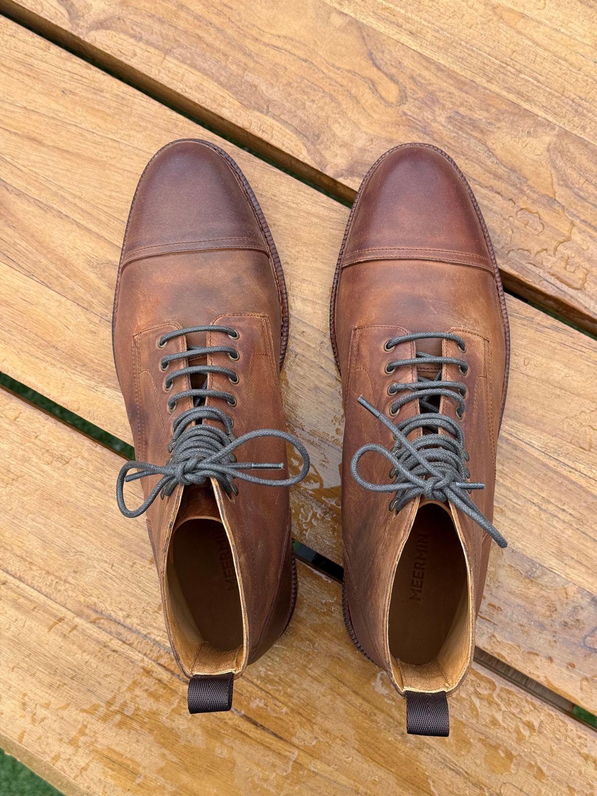 Photo by switchtrue on October 1, 2025 of the Meermin Jumper Boot in Tobacco Waxy Shell Cordovan.