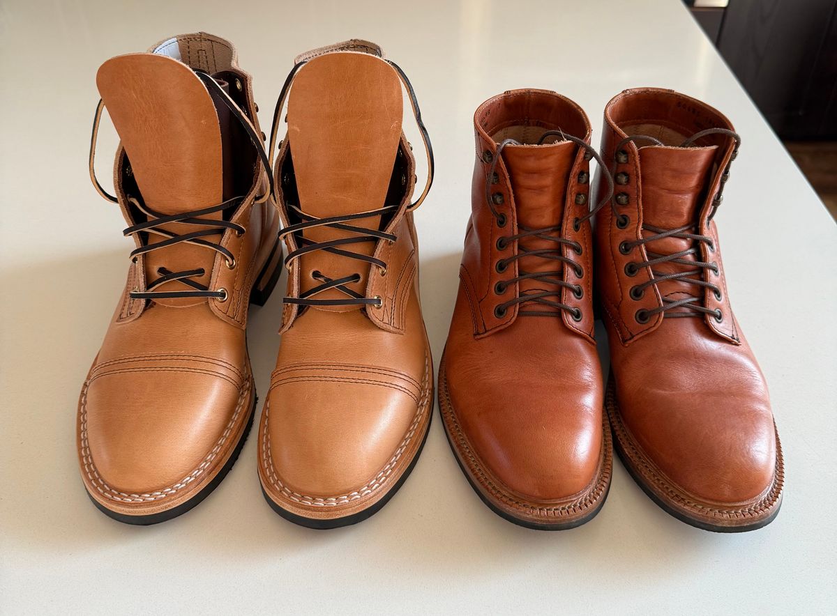 Photo by chris.8888 on August 7, 2025 of the Nicks x Parkhurst V3 in Horween Light Natural Dublin.