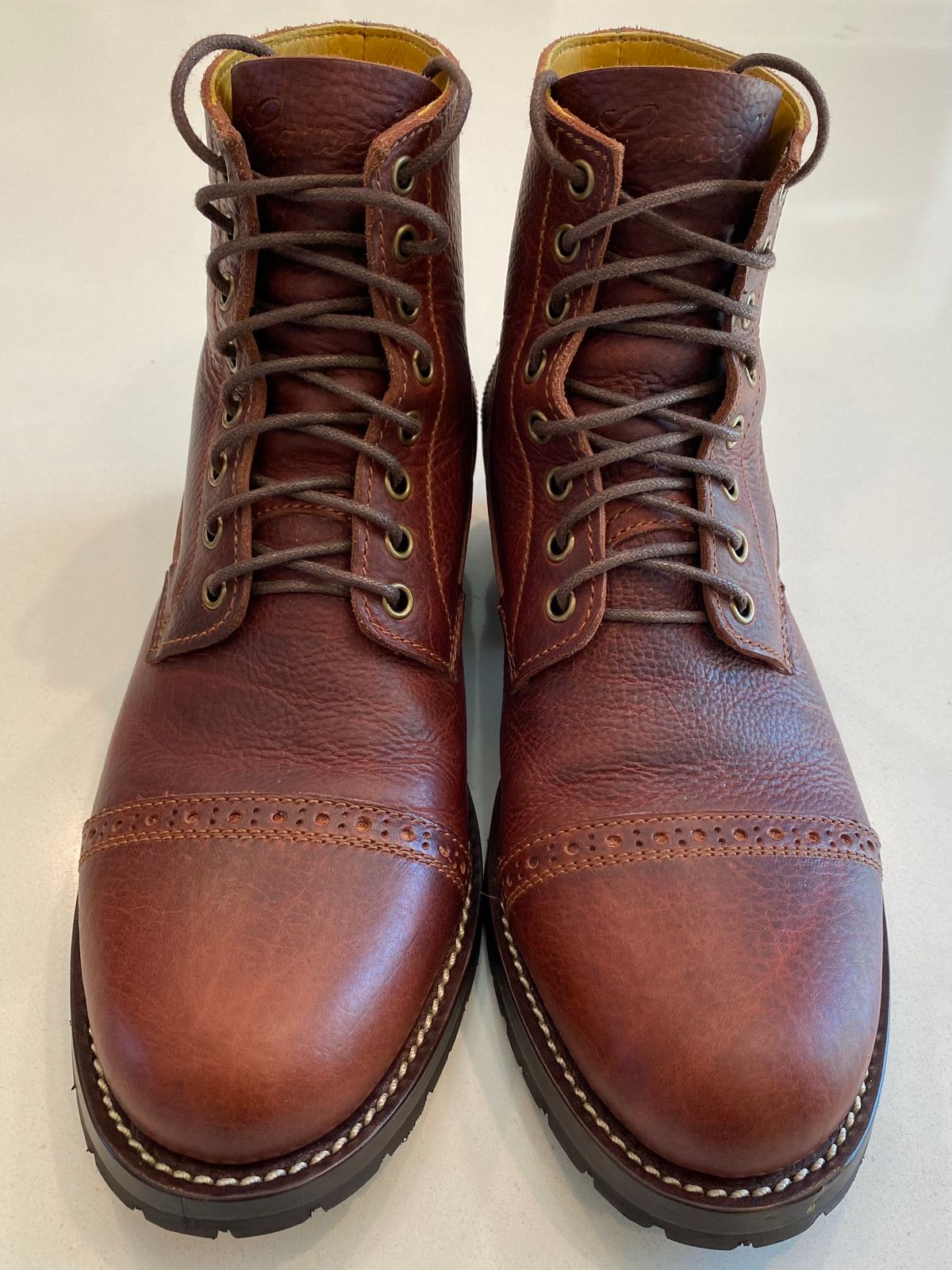 Photo by chris.8888 on May 23, 2025 of the Caswell Boot Company 1912 Russet Marching Shoe Reproduction in Gallun Red Waxy Bridger Elk.
