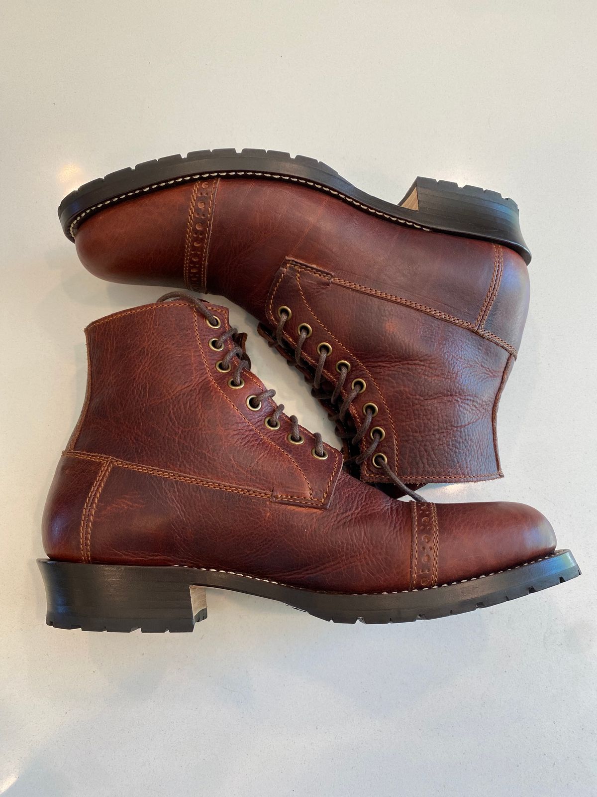 Photo by chris.8888 on May 23, 2025 of the Caswell Boot Company 1912 Russet Marching Shoe Reproduction in Gallun Red Waxy Bridger Elk.