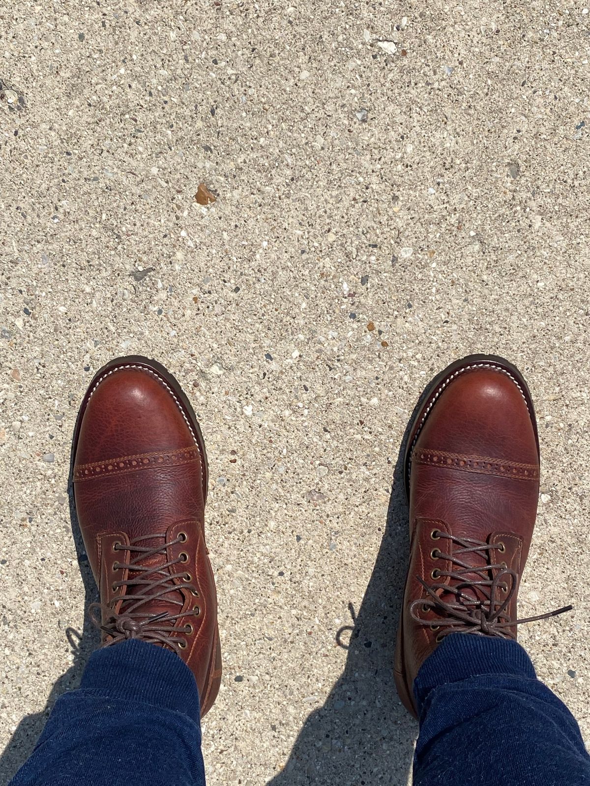 Photo by chris.8888 on May 15, 2025 of the Caswell Boot Company 1912 Russet Marching Shoe Reproduction in Gallun Red Waxy Bridger Elk.
