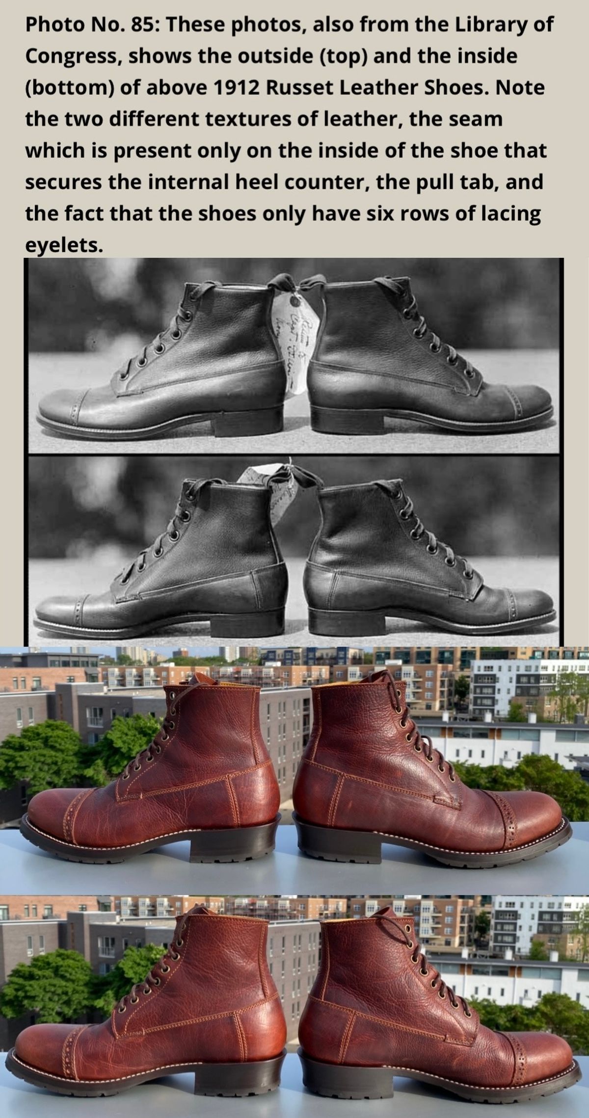 Photo by chris.8888 on June 4, 2025 of the Caswell Boot Company 1912 Russet Marching Shoe Reproduction in Gallun Red Waxy Bridger Elk.