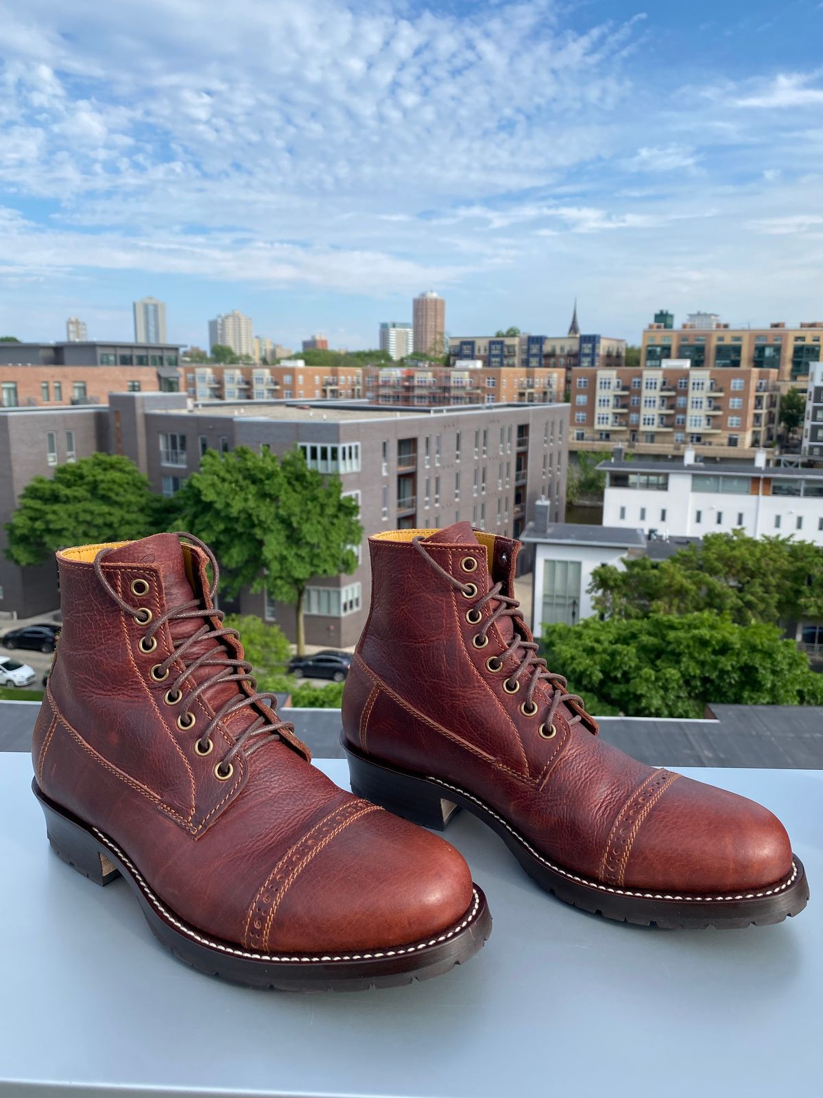 Photo by chris.8888 on June 3, 2025 of the Caswell Boot Company 1912 Russet Marching Shoe Reproduction in Gallun Red Waxy Bridger Elk.