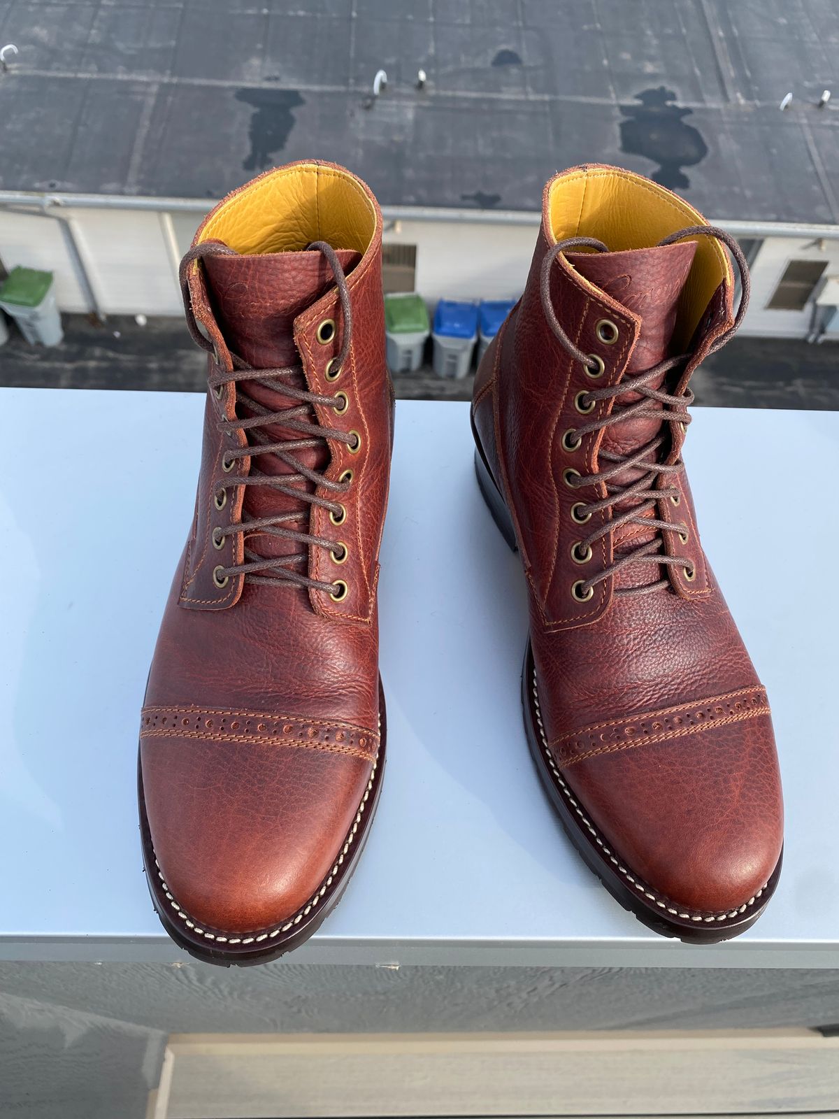 Photo by chris.8888 on June 3, 2025 of the Caswell Boot Company 1912 Russet Marching Shoe Reproduction in Gallun Red Waxy Bridger Elk.