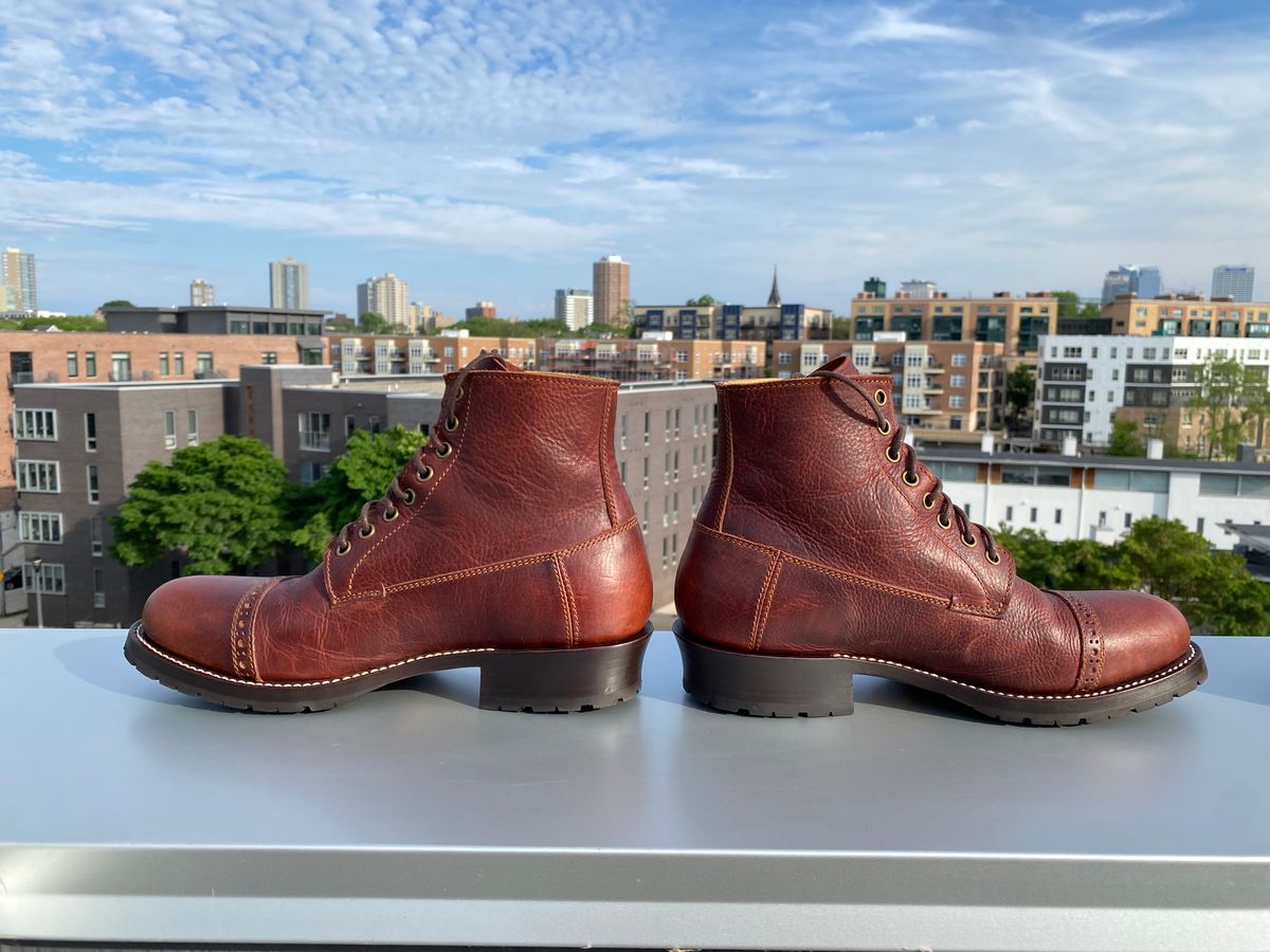 Photo by chris.8888 on June 3, 2025 of the Caswell Boot Company 1912 Russet Marching Shoe Reproduction in Gallun Red Waxy Bridger Elk.