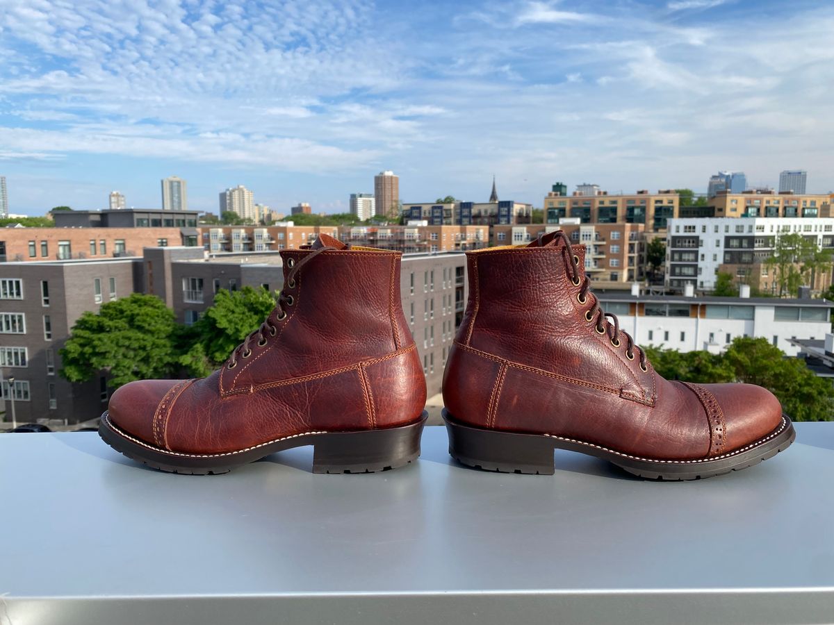 Photo by chris.8888 on June 3, 2025 of the Caswell Boot Company 1912 Russet Marching Shoe Reproduction in Gallun Red Waxy Bridger Elk.
