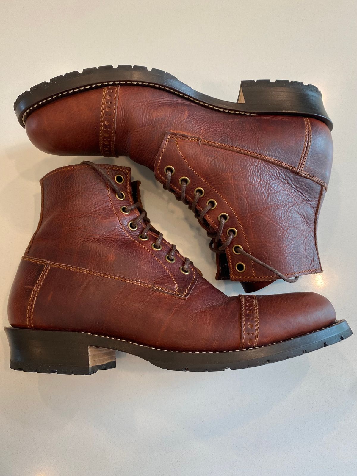 Photo by chris.8888 on July 6, 2025 of the Caswell Boot Company 1912 Russet Marching Shoe Reproduction in Gallun Red Waxy Bridger Elk.