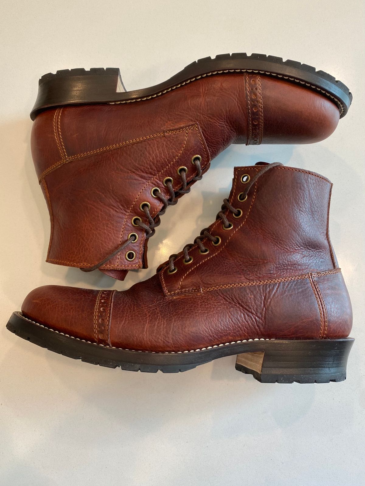 Photo by chris.8888 on July 6, 2025 of the Caswell Boot Company 1912 Russet Marching Shoe Reproduction in Gallun Red Waxy Bridger Elk.