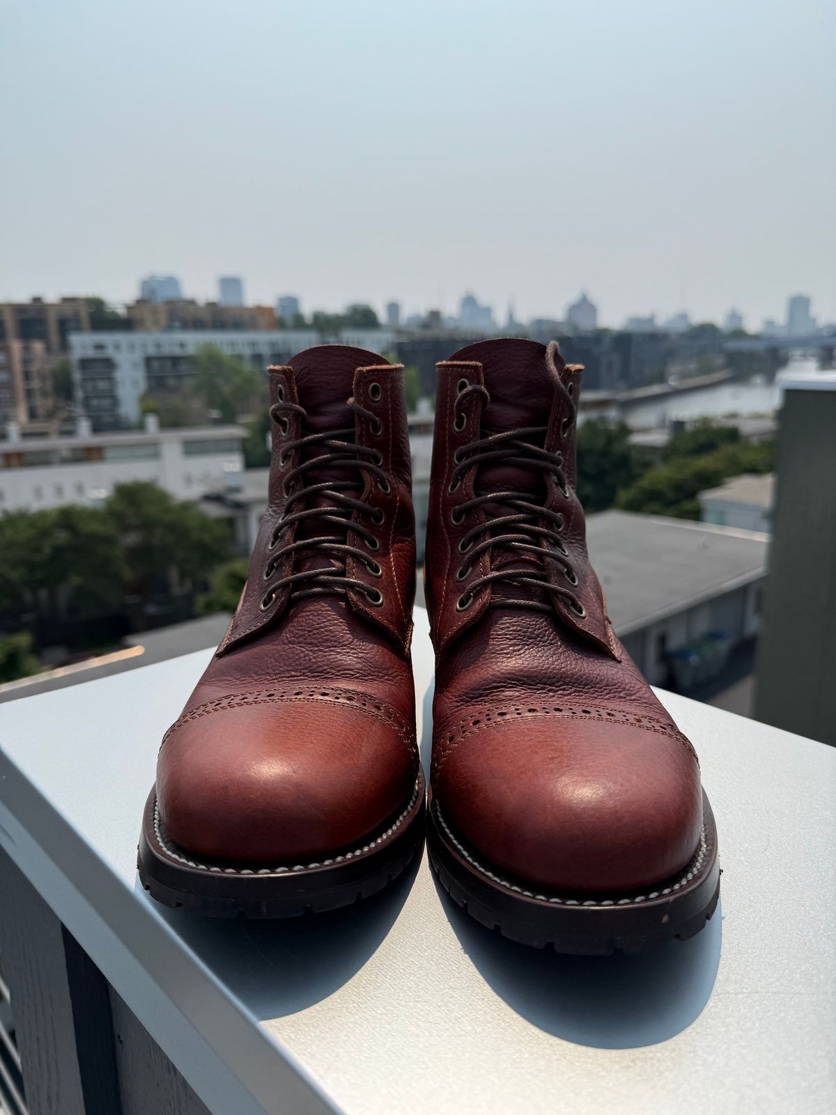 Photo by chris.8888 on August 2, 2025 of the Caswell Boot Company 1912 Russet Marching Shoe Reproduction in Gallun Red Waxy Bridger Elk.