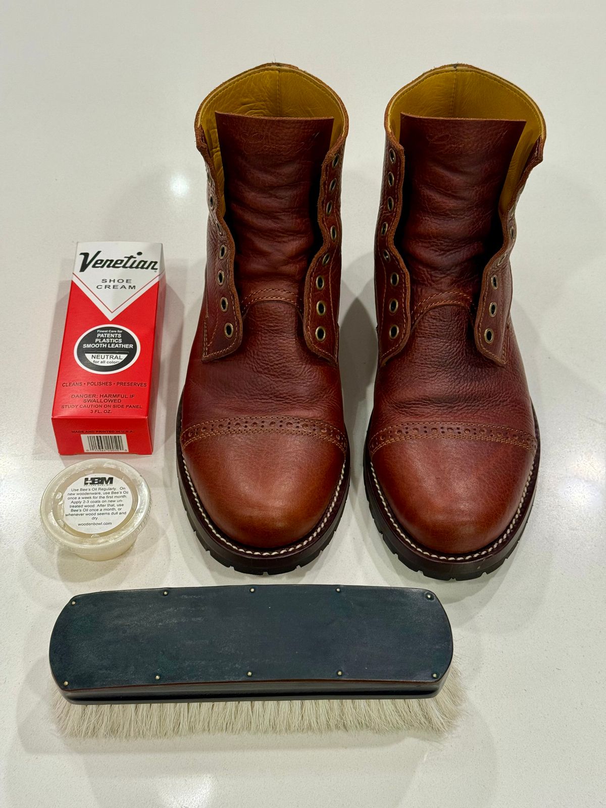 Photo by chris.8888 on September 14, 2025 of the Caswell Boot Company 1912 Russet Marching Shoe Reproduction in Gallun Red Waxy Bridger Elk.