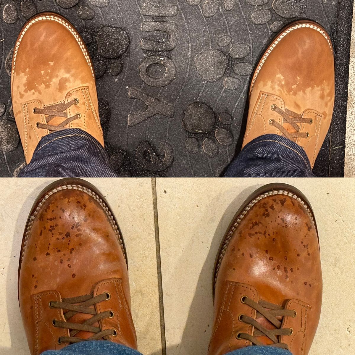 Photo by chris.8888 on November 20, 2025 of the Oldspeed MFG Service Boot 6” in Horween Russet Horsehide Strips.