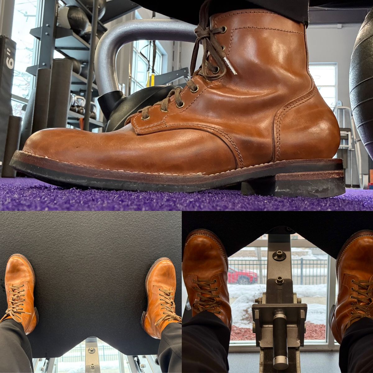 Photo by chris.8888 on December 5, 2025 of the Oldspeed MFG Service Boot 6” in Horween Russet Horsehide Strips.
