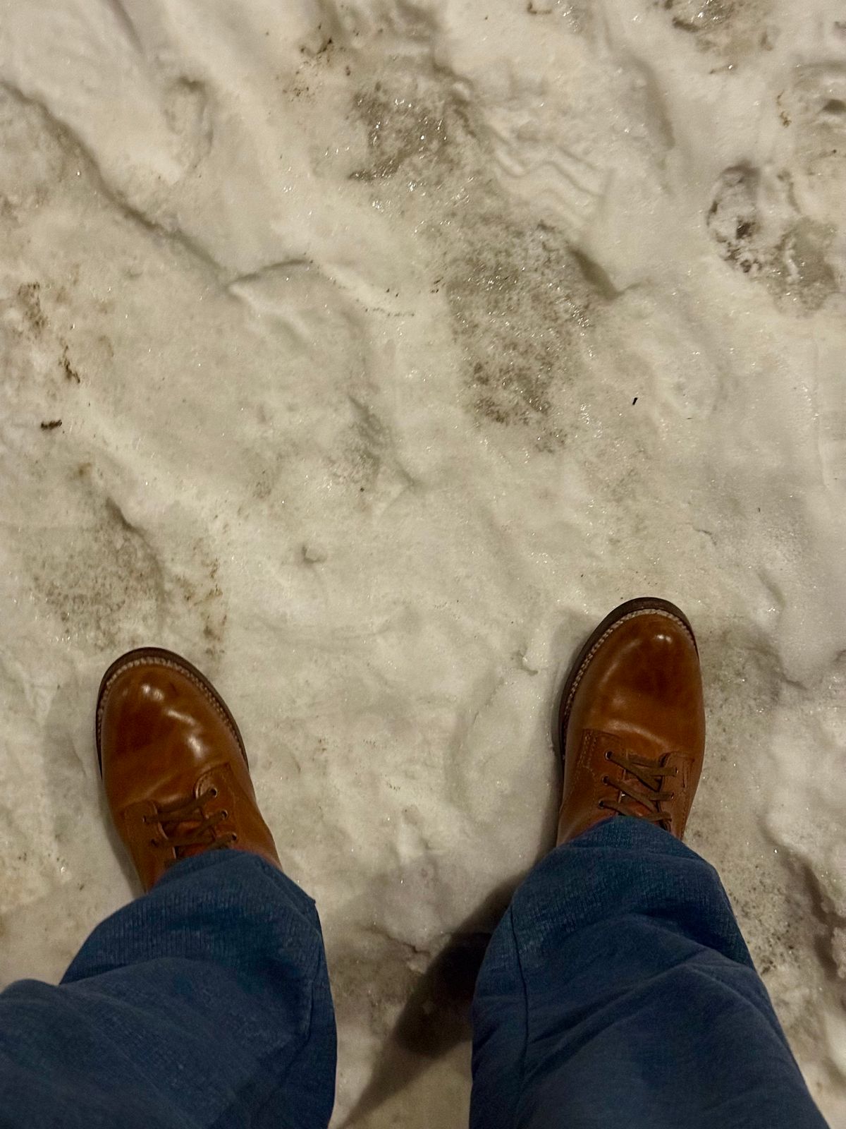 Photo by chris.8888 on December 16, 2025 of the Oldspeed MFG Service Boot 6” in Horween Russet Horsehide Strips.