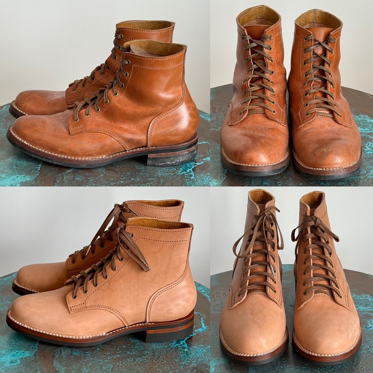 Photo by chris.8888 on January 2, 2026 of the Oldspeed MFG Service Boot 6” in Horween Russet Horsehide Strips.