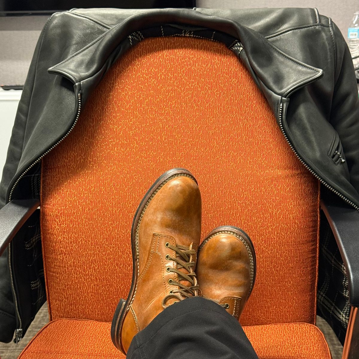 Photo by chris.8888 on January 9, 2026 of the Oldspeed MFG Service Boot 6” in Horween Russet Horsehide Strips.