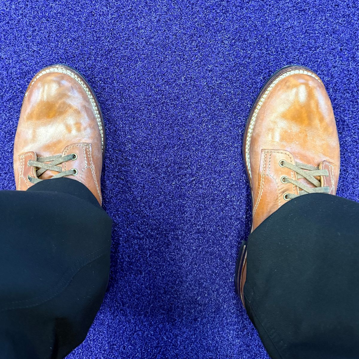 Photo by chris.8888 on January 13, 2026 of the Oldspeed MFG Service Boot 6” in Horween Russet Horsehide Strips.