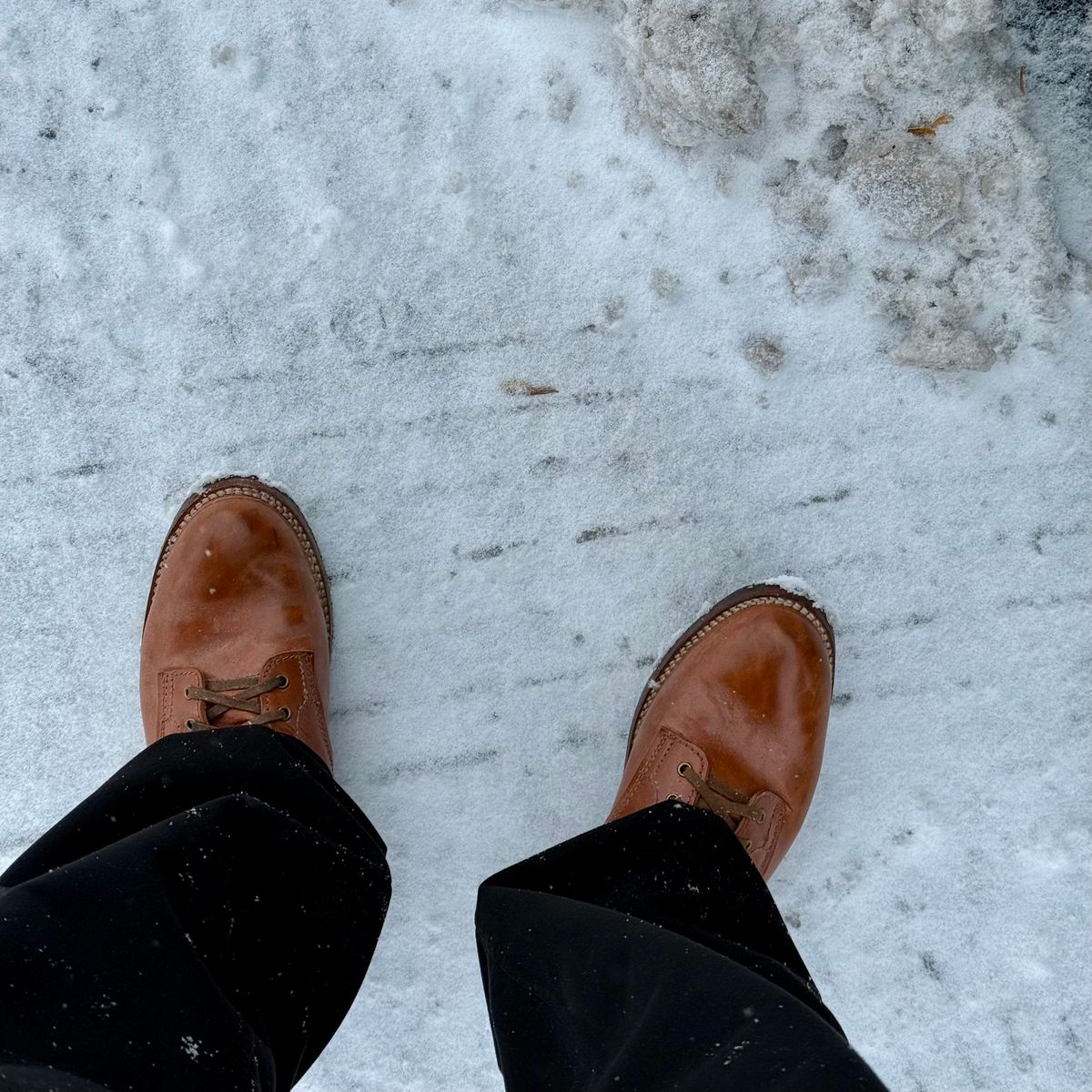 Photo by chris.8888 on January 14, 2026 of the Oldspeed MFG Service Boot 6” in Horween Russet Horsehide Strips.