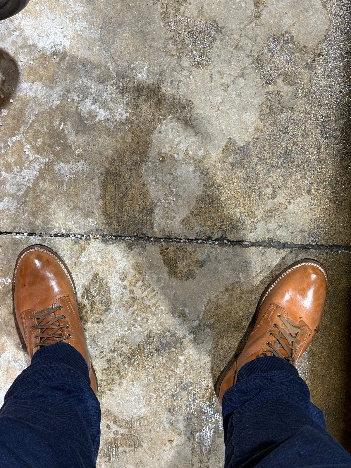 Photo by chris.8888 on January 28, 2026 of the Oldspeed MFG Service Boot 6” in Horween Russet Horsehide Strips.