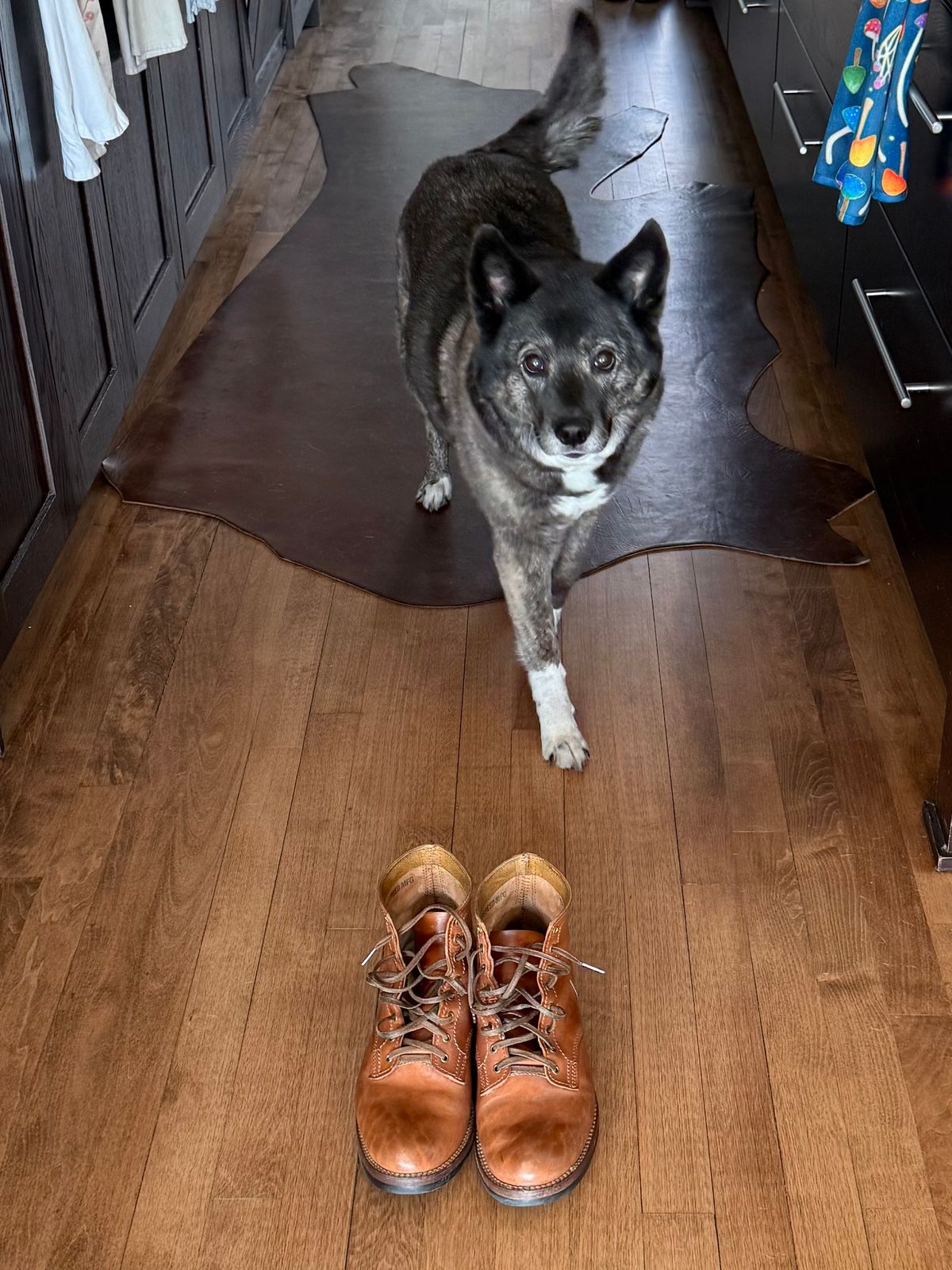 Photo by chris.8888 on February 13, 2026 of the Oldspeed MFG Service Boot 6” in Horween Russet Horsehide Strips.