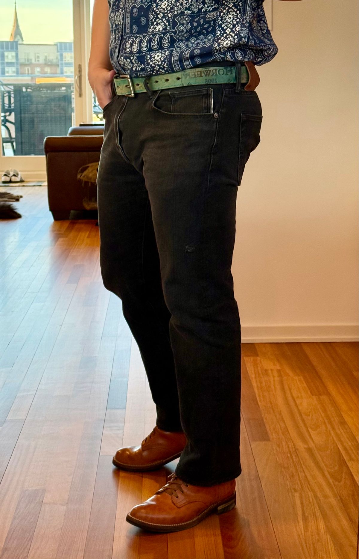 Photo by chris.8888 on February 16, 2026 of the Oldspeed MFG Service Boot 6” in Horween Russet Horsehide Strips.