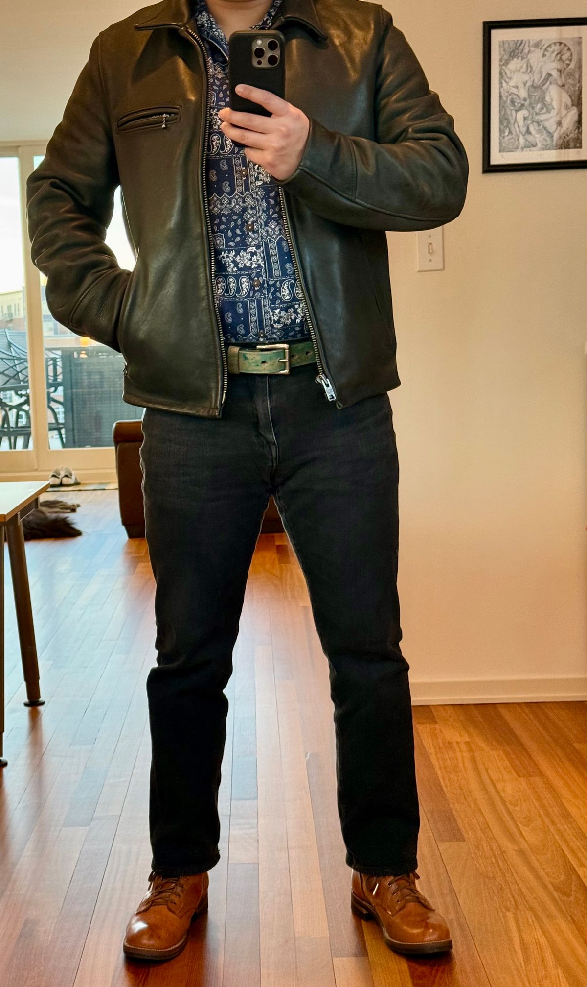 Photo by chris.8888 on February 16, 2026 of the Oldspeed MFG Service Boot 6” in Horween Russet Horsehide Strips.